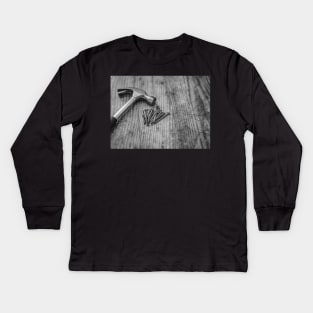 Claw hammer and nails Kids Long Sleeve T-Shirt